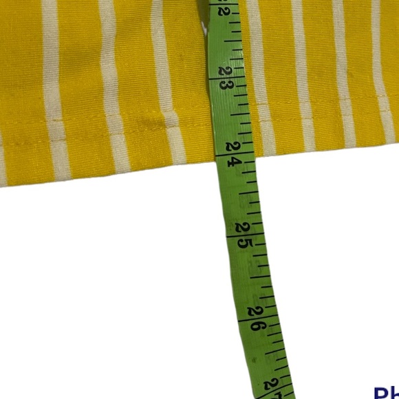 Tickled Teal yellow and white stripped Button Skirt- size small- - Picture 8 of 8